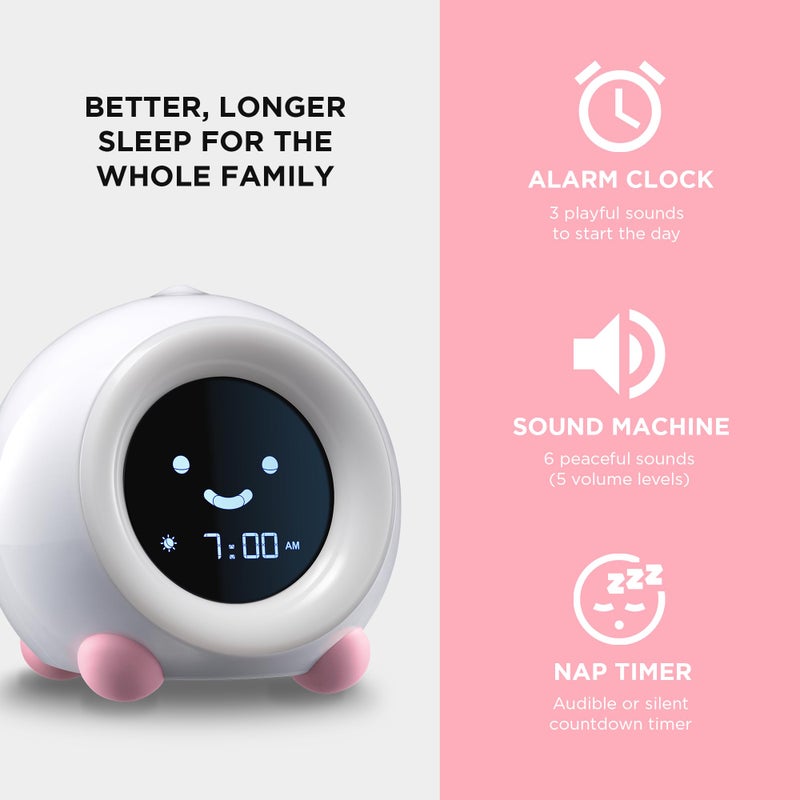 LittleHippo Mella: Kids Alarm Clock, Ready to Rise Children's Sleep Trainer, Night Light, Sound Machine and OK to Wake for Toddlers and Kids - Blush Pink (Updated 2025) - Image 4